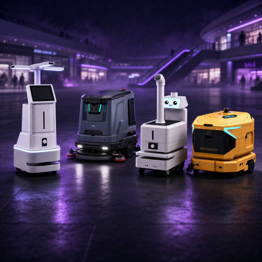 Cleaning robots in mall